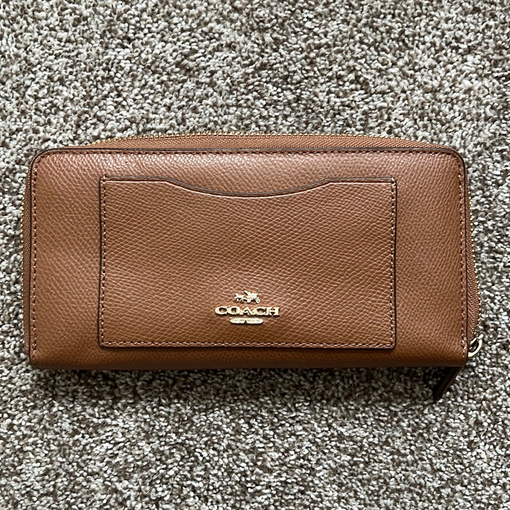 Coach wallet. Tan.  Multiple card and zip pouch.